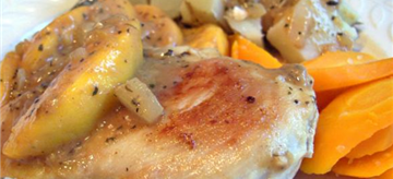 Chicken with Peaches and  Basil